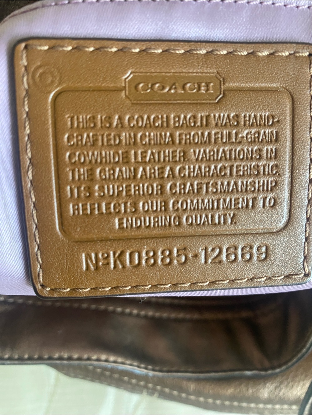 Vintage Coach 2008 Copper Leather Shoulder bag New with  tags - Picture 8 of 9